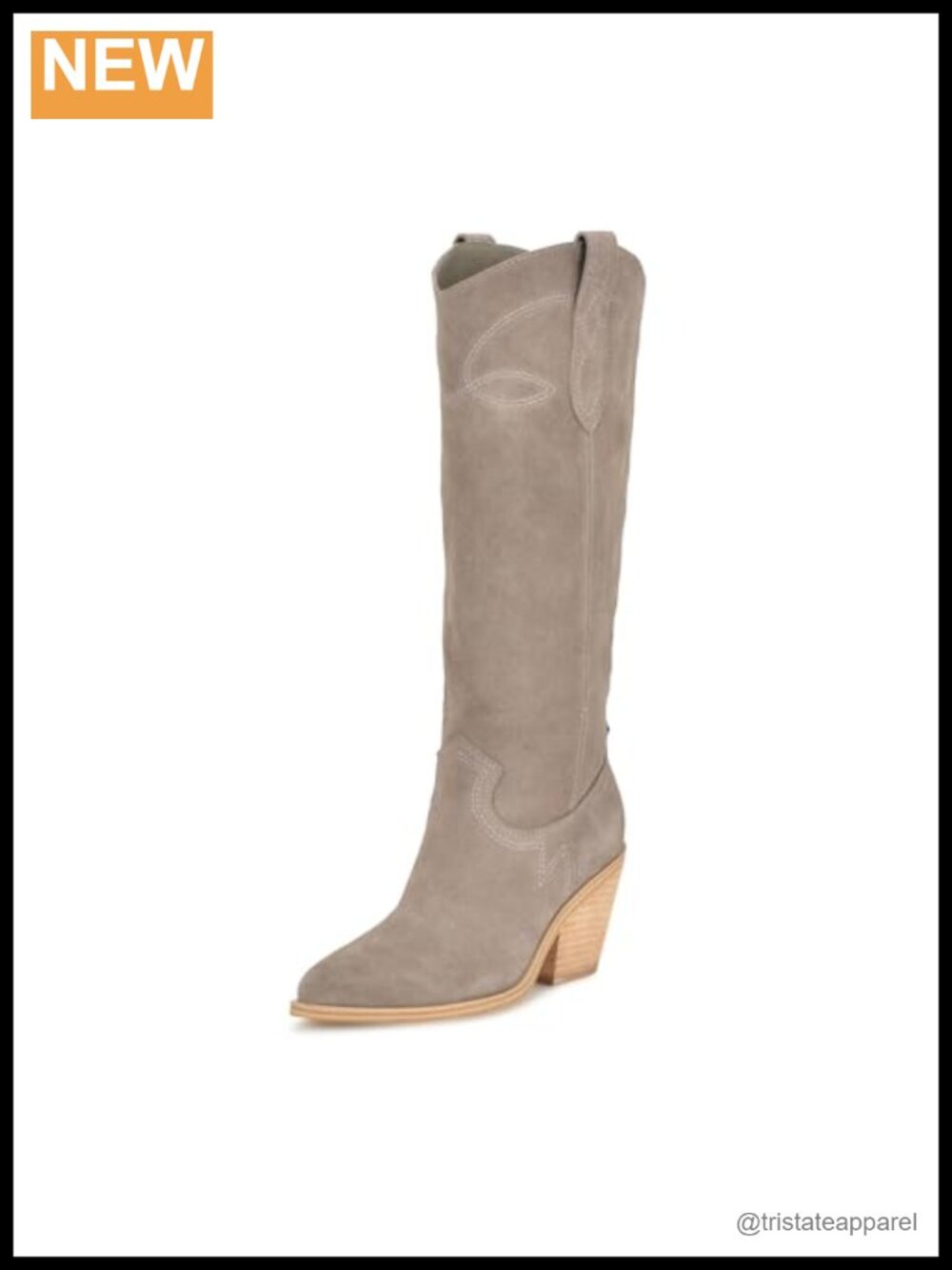 Nine West Suede Knee High Equestrian Pull-On Boots Block Heel